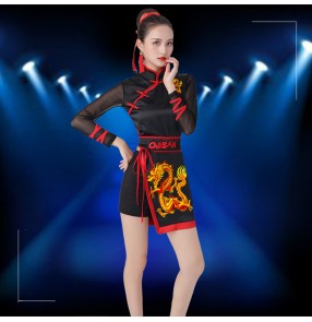 Jazz hiphop dance costumes for women young girls dragon pattern gogo dancers rapper stage performance group dancer outfits 