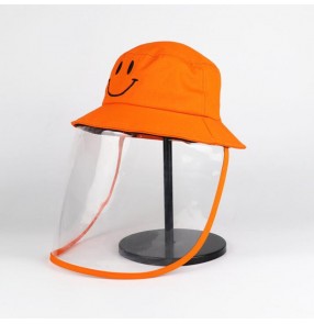 Kids anti-spitting protective fisherman's cap with face shield virus dust proof sun hats for children