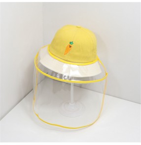 Kids anti-spray saliva direct splash isolation face shield cotton fisherman's cap protective hat for children