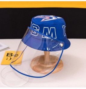Kids anti-spray saliva outdoor fisherman cap with face clear face shield dust virus proof protective sun cap 
