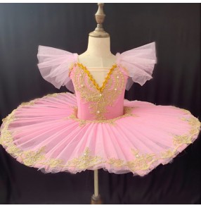 Kids baby little swan lake pink ballet dance dresses classical pancake ballet dress tutu skirts