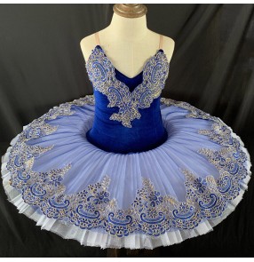 Kids ballerina swan lake classical ballet dance dress pancake tutu skirt children stage performance ballet dance costumes