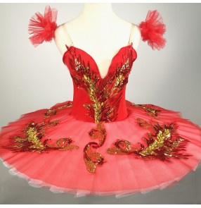 Kids ballet dance dress ballerina dress swan lake stage performance pancake tutu skirt ballet costumes