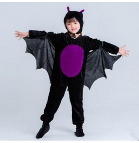 kIDS black Bat animal cartoon cosplay costumes for boy girls school stage performance Halloween party cosplay clothes outifts