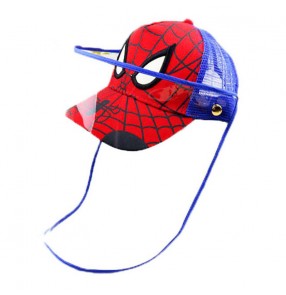 Kids cartoon anti-spray saliva baseball cap with face shield outdoor summer breathable protective hat for boy and girls