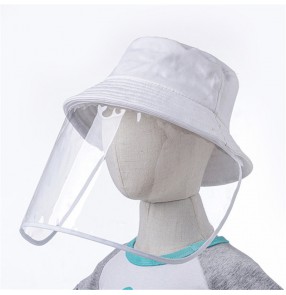 Kids children anti-spray saliva outdoor fisherman's cap with detachable face shield dust proof safety protect sun hat for girls boys