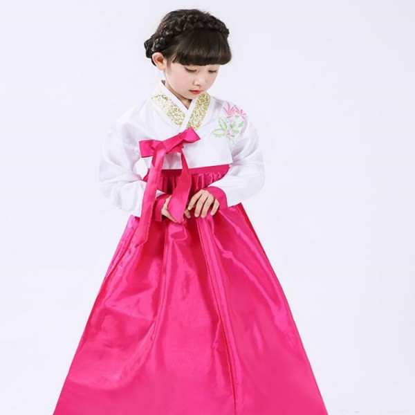 Kids children hanbok Korean style folk dance dresses traditional anime ...