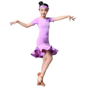 Kids competition latin dresses for girls children stage performance professional chacha rumba samba dancing costumes