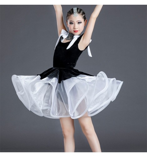 Girls kids pink white black tutu skirt ballerina ballet dance dress stage  performance little swan lake modern dance ballet dance costumes concert  prom