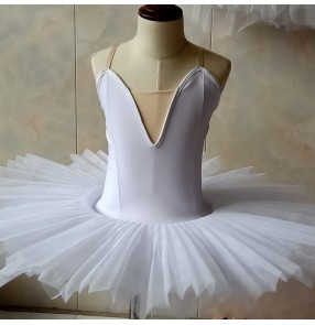 Kids girls royal blue white ballet dance dress stage performance ballet dance costumes dress