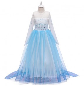 kids girls snow queen frozen fairy princess performance dresses children cosplay dress