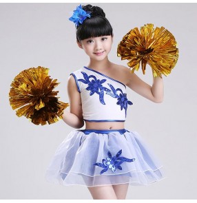 Kids jazz dance costumes for boys girls modern dance hiphop cheer leaders school competition fitness exercises aerobics stage performance outfits