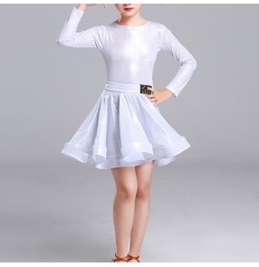 Kids latin dance dress competition ballroom dress stage performance ballroom salsa chacha dance skirts costumes