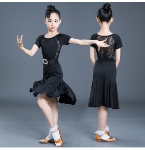 Kids latin dance dresses girls practice gymnastics performance practice modern dance dress clothing for children