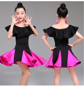 Kids latin dance dresses girls stage performance shcool competition pratice latin salsa dance costumes dresses