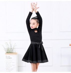 Kids latin dresses for children girls competition stage performance rumba salsa chacha dancing costumes dress