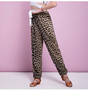 Kids leopard Latin dance dance pants loose girls dance pants children's yoga Chinese dance pants practice clothes pants