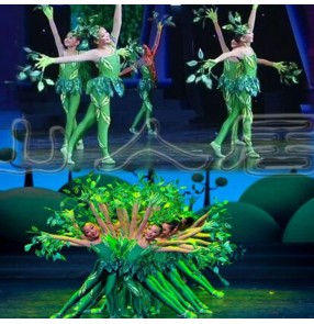 kids Modern dance costumes Spring tree drama cosplay dance dress performance dress child leaf costume stage performance clothes