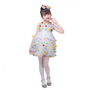 Kids modern dance jazz dance dress children chorus dress princess dresses stage performance ballet dance costumes