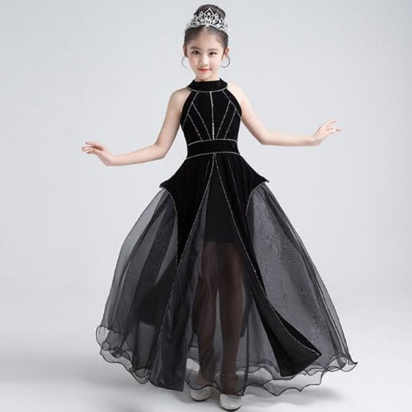 kids black long dress