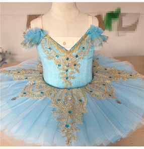 Kids turquoise little swan lake ballet dance dresses girls children ballerina classical tutu skirt ballet dance dress costumes