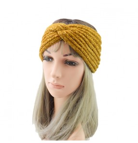 Knitted wool cross headband for women Sports headband protection Ear caps Handmade hair accessories warm corduroy headband