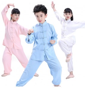 kungfu taichi uniforms for children Chinese Traditional Wushu uniforms for Kids Martial Arts Uniform Kung Fu Suit for Girls Boys 