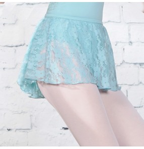 Lace dance skirt for girls kids modern dance shape training short skirt children lace short skirt girls elastic waist skirt