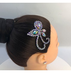 Latin ballroom competition dance bling diamond headdress for kids adult stage performance modern dance salsa waltz tango performance hair accessories