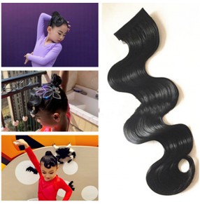 Latin ballroom competition dance front bang hair wig for girls kids stage performance headwear hair accessories drama film cosplay Three-dimensional wavy wig 