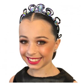 Latin ballroom competition Dance hair bling crown Hair Accessories for girls Children's Adult Competition Professional Headdress Performance Plate Hair Band