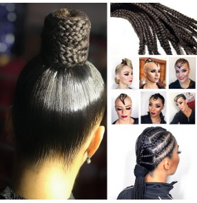 Latin Ballroom dance competition headdress for women dance performance hair style braids for kids girls Ballroom Dance Style Black Pool Competition Hair Accessories