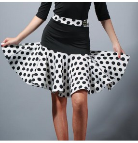 Latin dance skirts leopard polka dot competition professional stage performance rumba salsa chacha dancing skirts