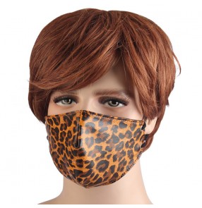 Leopard punk rock style dust proof face mask for women and men drama cosplay masquerade jazz dance masks