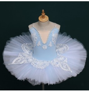 Light blue purple ballet dance dress tutu skirts for girls kids children classcial ballerina stage performance ballet dance costumes for children