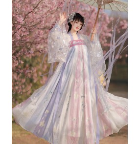 light purple Hanfu for women Chinese Traditional Folk Costumes Han Dynasty Dance Wear Lady princess Fairy Cosplay Clothes Oriental Ancient Princess Suit