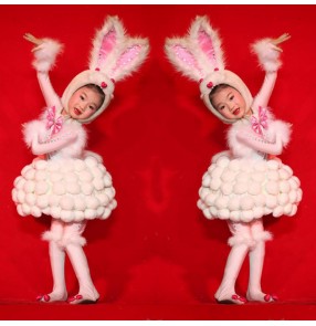 Little White Rabbit Children Bunny cosplay performance Costume Kindergarten girl bunny obediently cartoon animal rabbit Modeling dance performance jumpsuits