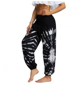 Loose plus size yoga belly gyms workout sports pants for women European and American fashion belly dance bloomers fitness dance pants
