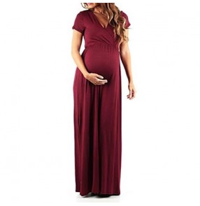Maternity dresses pregnant dress v neck short sleeves summer dress for pregnancy women