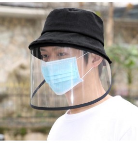 men's anti-spray saliva linen outdoor fisherman hat with face shield dust proof sunscreen sun cap 