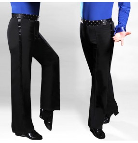 Men's ballroom dancing pants waist with rivet side ribbon latin pants salsa chacha rumba samba waltz dance long trousers pants