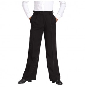 Men's ballroom latin dance pants for male competition professional waistline with loop jive chacha salsa rumba samba dancing long trousers 