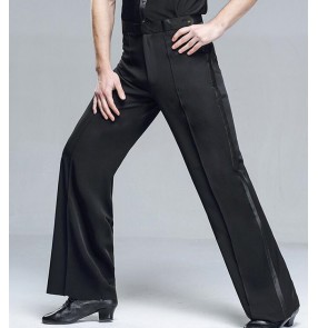 Men's ballroom latin dance pants side ribbon stage performance waltz tango dance trousers pants