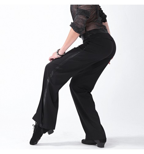 Man Grey Latin Dance Pants Male Professional Ballroom Performance