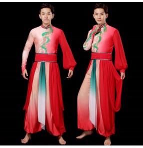 Men's Chinese dragon Waist drum costume yangko linon performance costume gongs and drum performance costume Chinese ethnic style drumming suit male