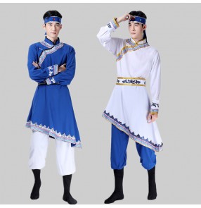 Men's Chinese Mongolian dance costume adult chopstick dance robes men's mongolia dance costume minority stage Performance clothing