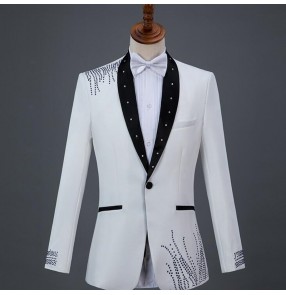 Men's host singers blazers stage performance chorus choir performance white royal blue red coats Ceremonial dress for male