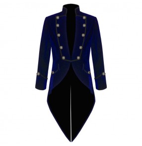 Men's jazz dance coats male model show blazers tuxedo coats host singer chorus stage performance tuxedo tops 