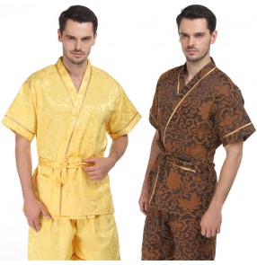 Men's Kimono Home wear Cardigan with straps Sweat suit Men's and women's bath clothes Bathrobe Sauna clothes Open bathing suit