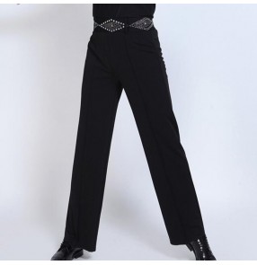 Men's latin ballroom dance pants stones stage performance flamenco waltz tango chacha samba dance trousers pants